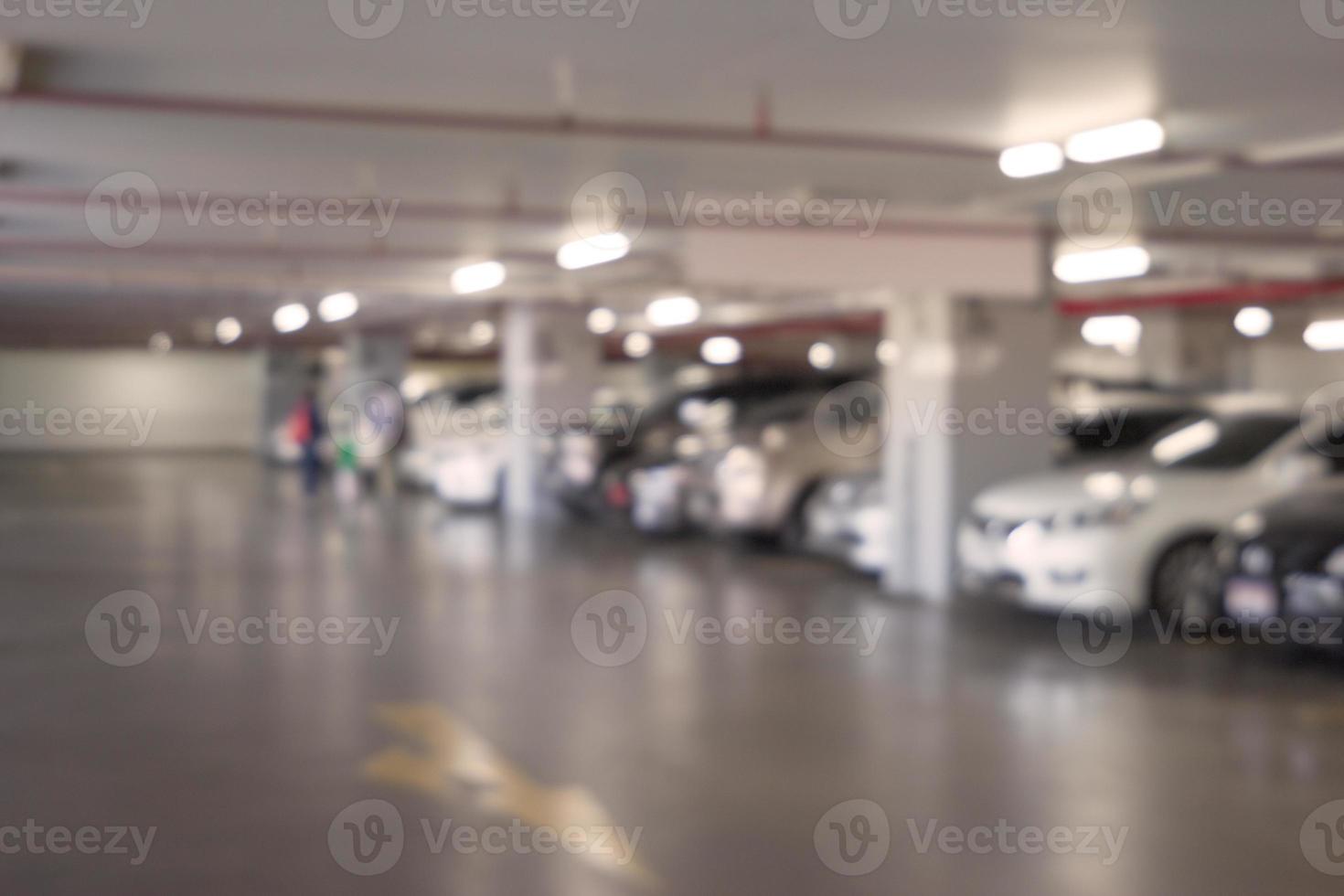 Car parking lot interior blur background ,Abstract Blurred photo