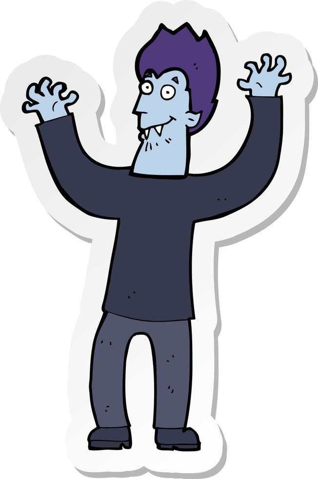 sticker of a cartoon halloween vampire vector