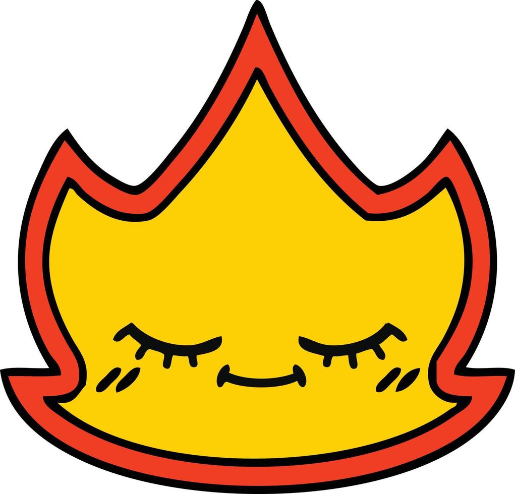 cute cartoon fire flame vector