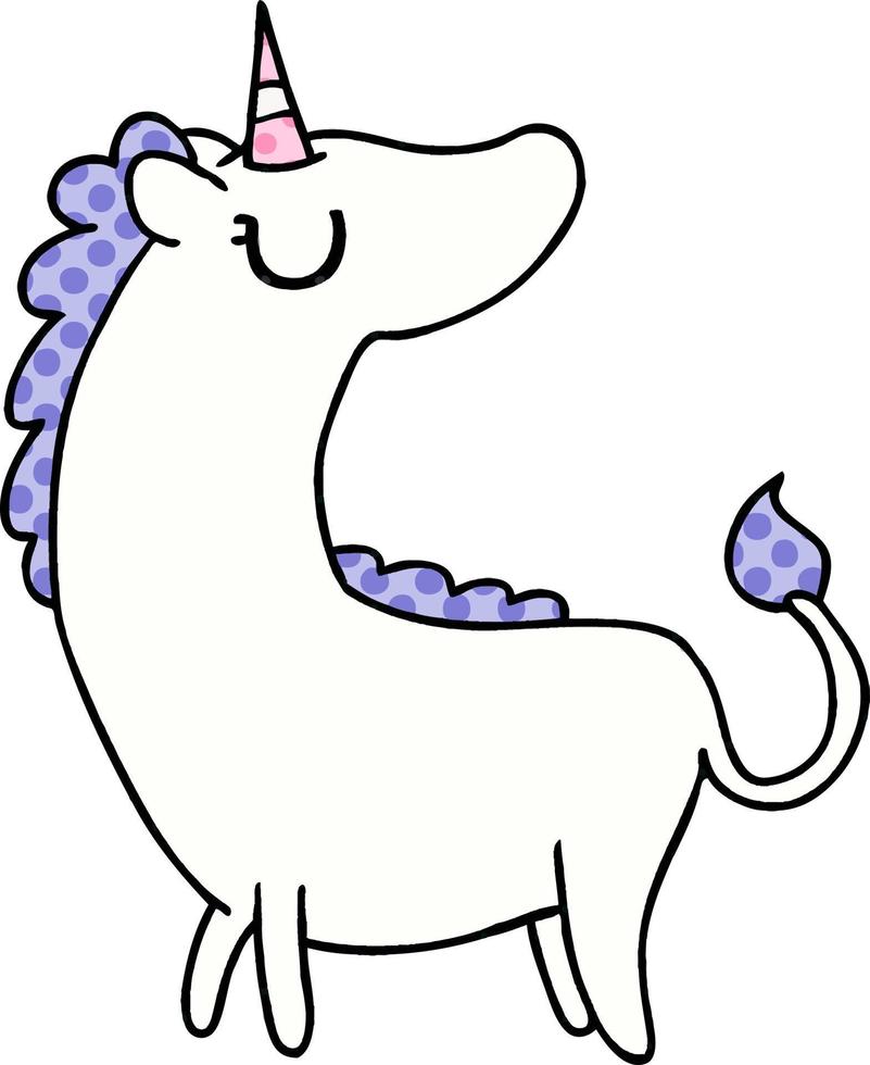 cartoon of cute kawaii unicorn vector