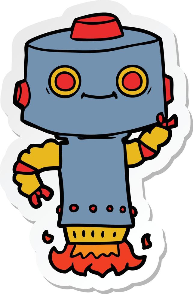 sticker of a cartoon robot vector