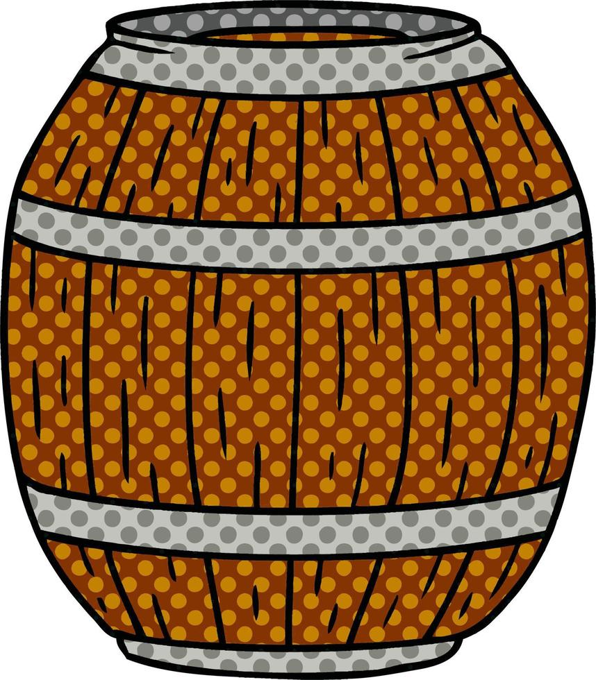 cartoon doodle of a wooden barrel vector