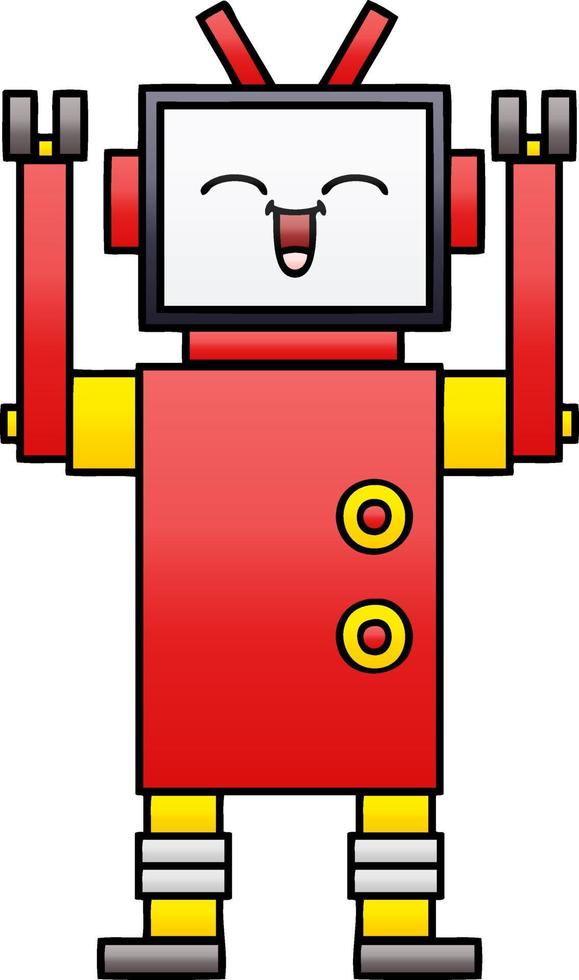 gradient shaded cartoon robot vector
