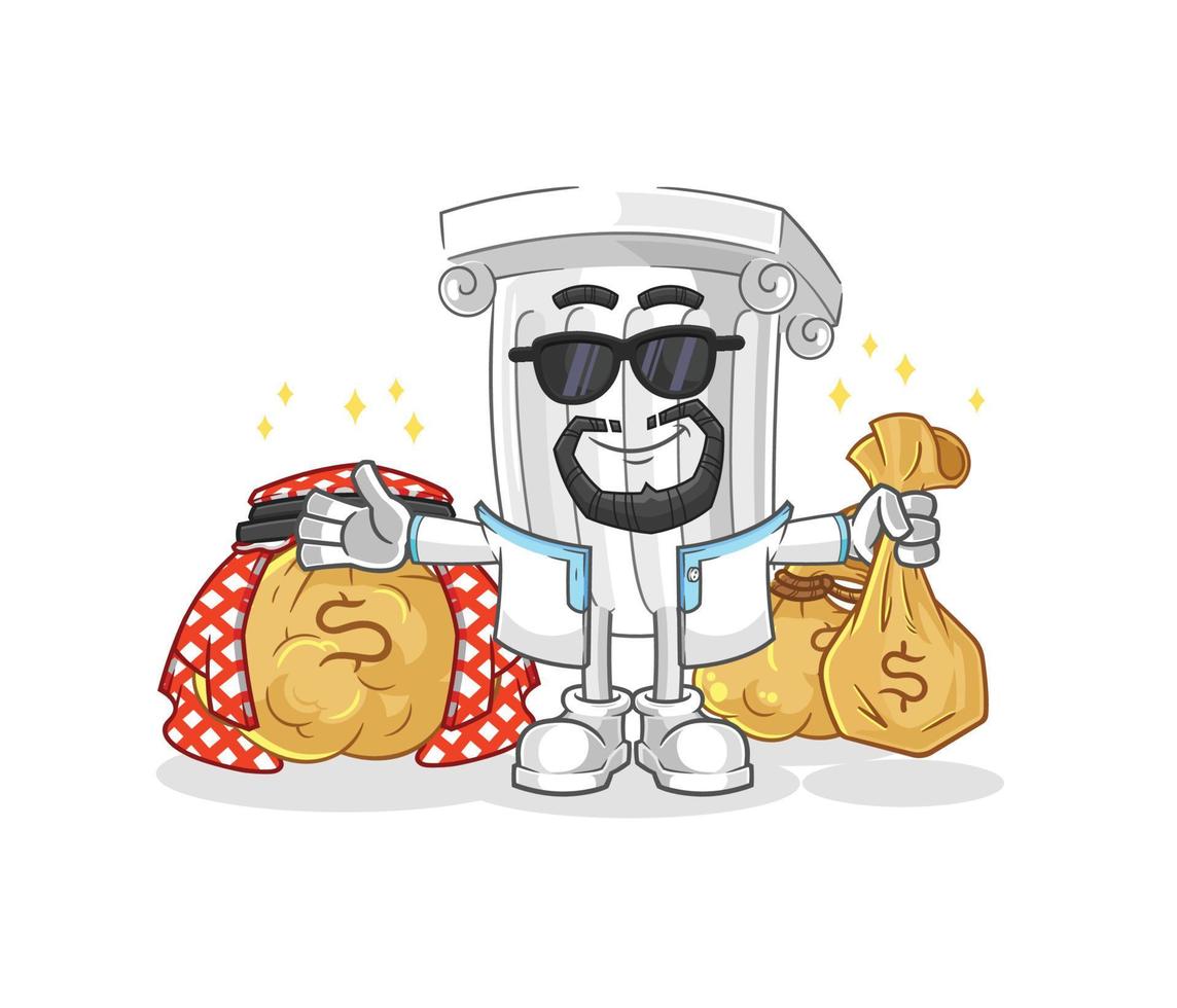 roman pillar cartoon character vector