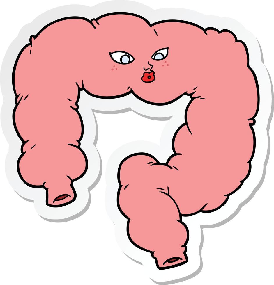 sticker of a cartoon colon vector