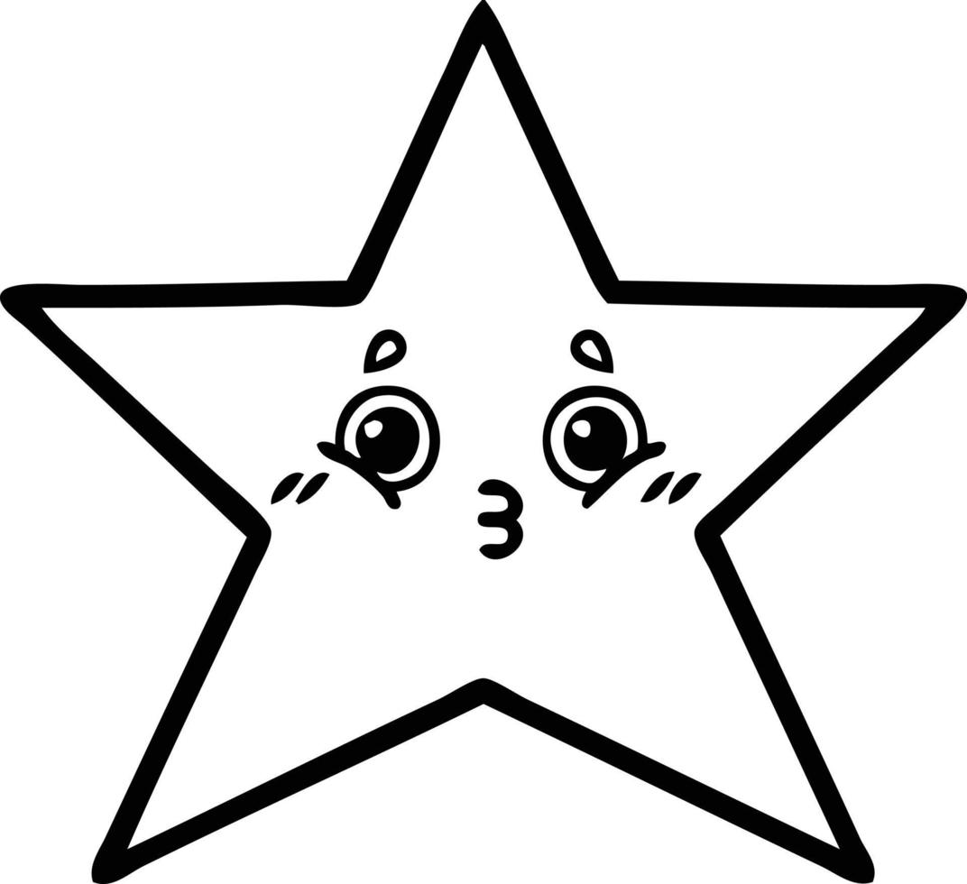 line drawing cartoon gold star 10740329 Vector Art at Vecteezy