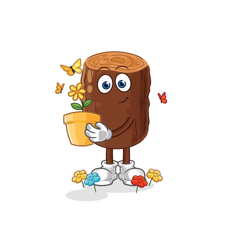 log cute cartoon character vector