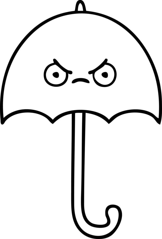 line drawing cartoon umbrella vector