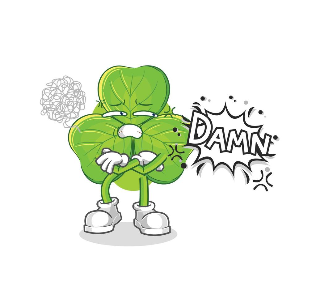 clover luck character illustration vector