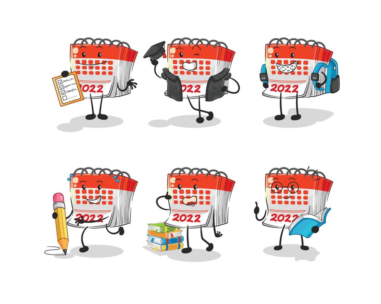 calendar cute cartoon vector