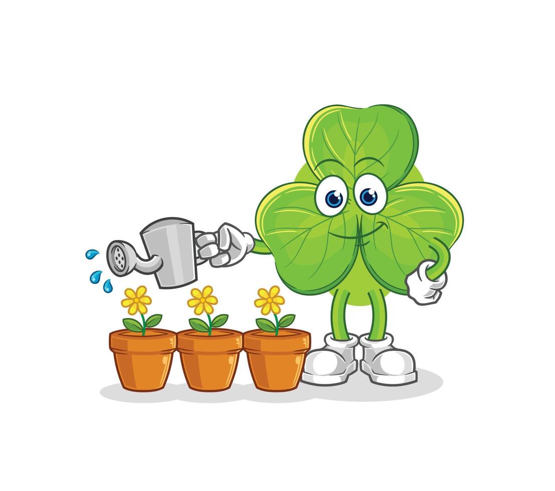 clover luck character illustration vector