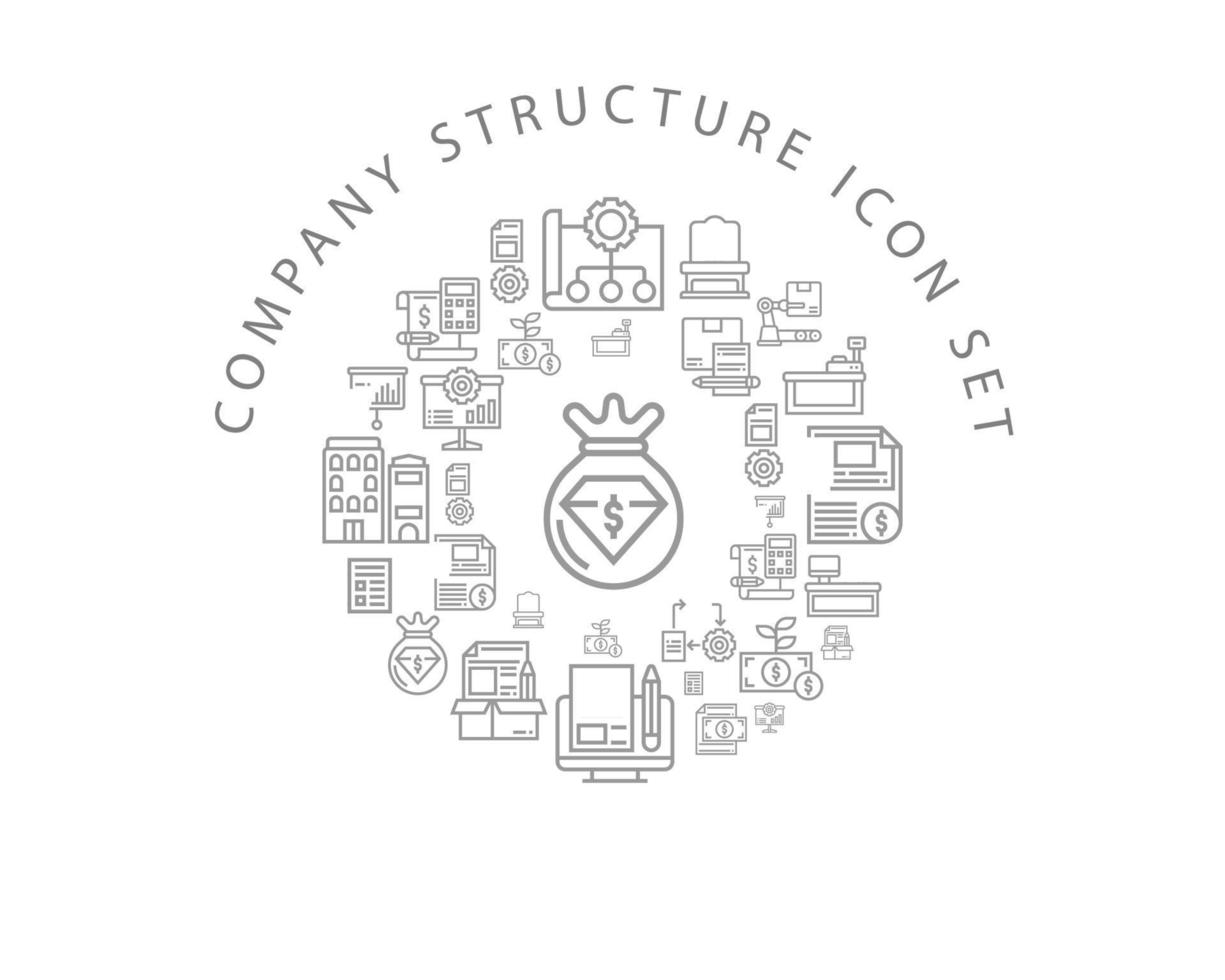 Computer structure icon set design on white background. vector