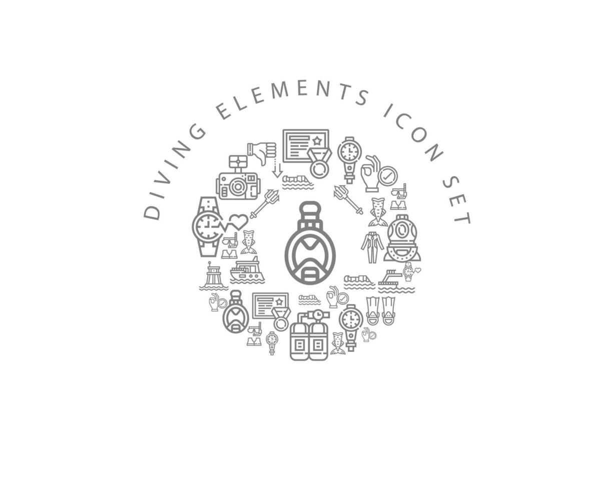Diving icon set design on white background vector