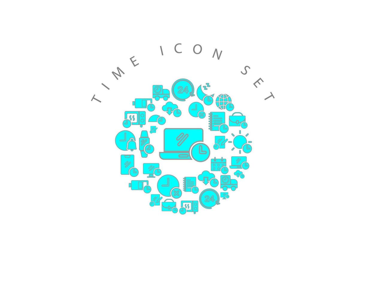 diseño de conjunto de iconos de tiempo sobre fondo blanco. vector
