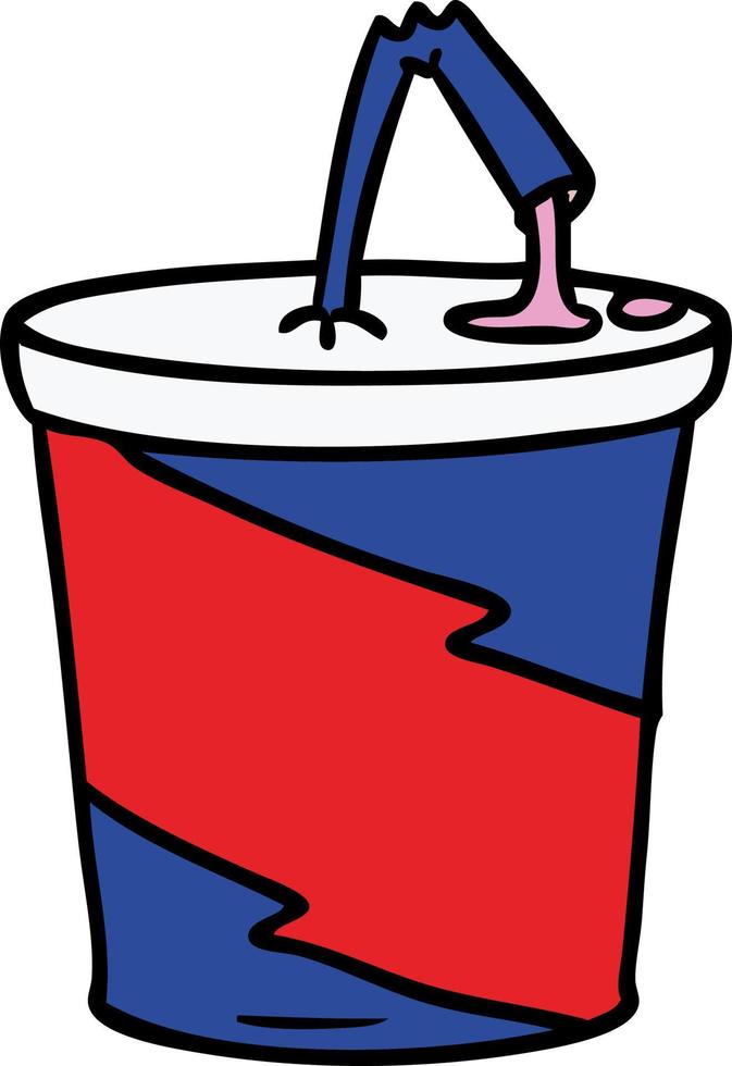 cartoon doodle of fastfood drink vector