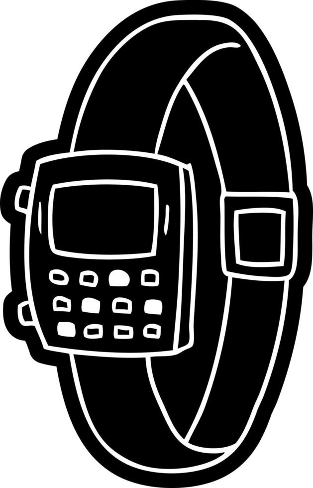 icono de dibujos animados dibujo de un reloj retro vector