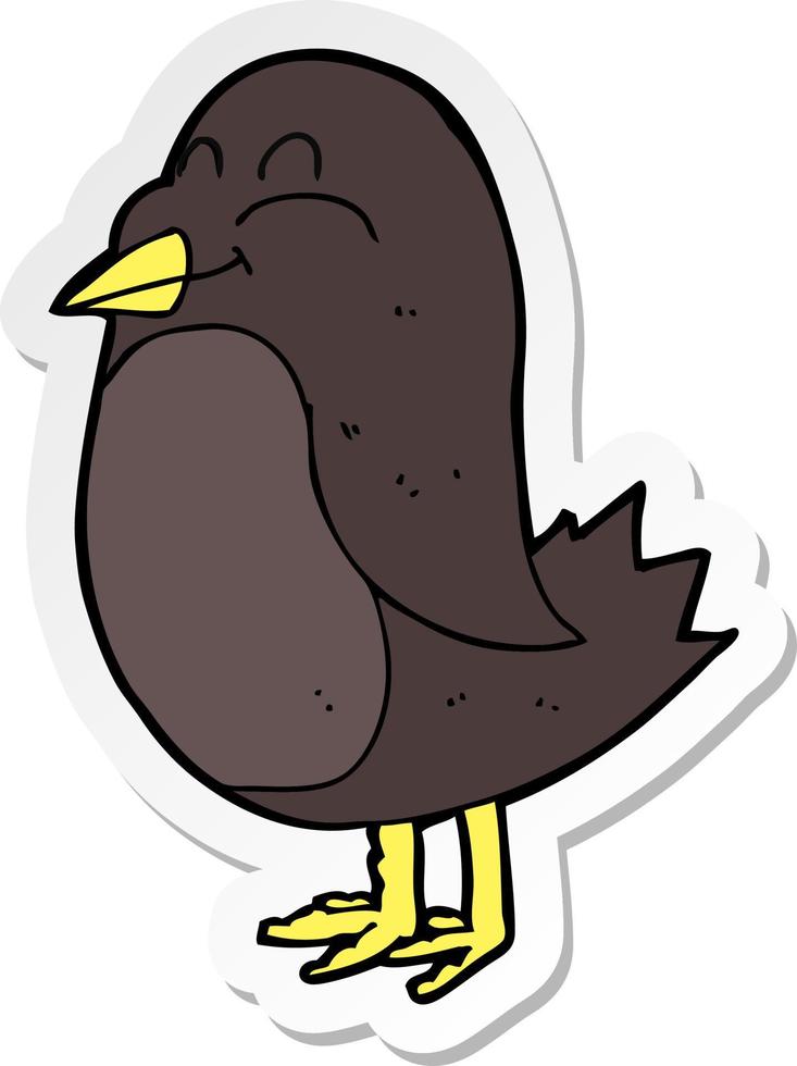 sticker of a cartoon bird vector