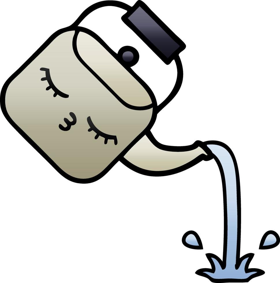 gradient shaded cartoon pouring kettle vector