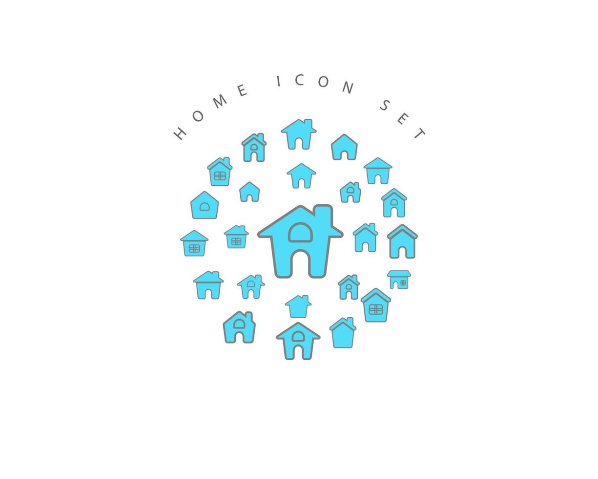 Home icon set design on white background. vector