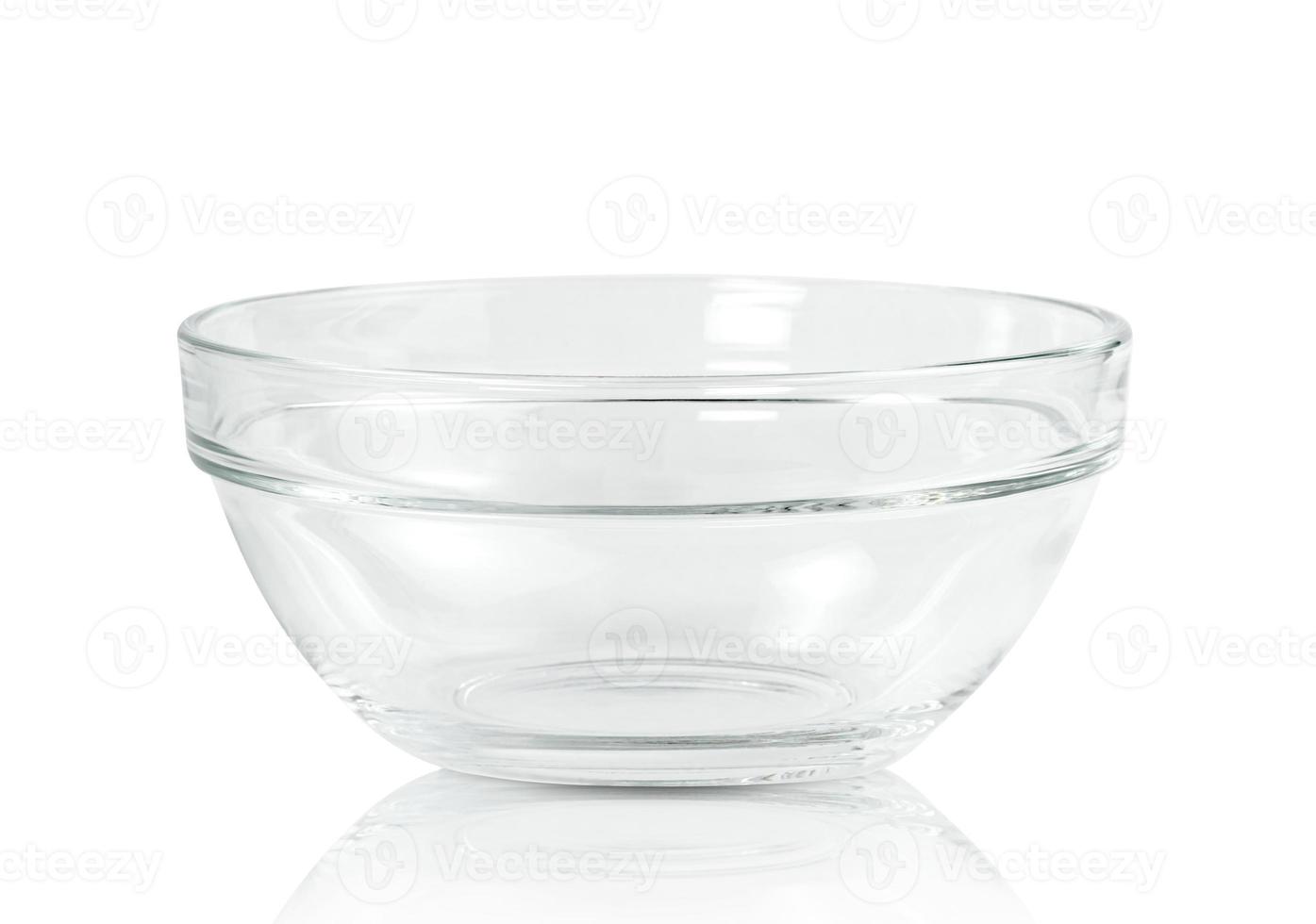 Transparent glass bowl isolated on white background ,include clipping path photo