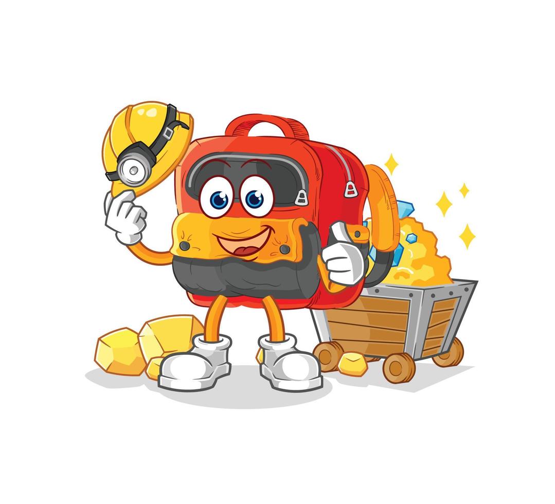 school backpack vector character