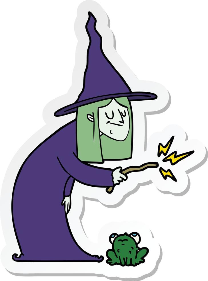 sticker of a cartoon witch vector