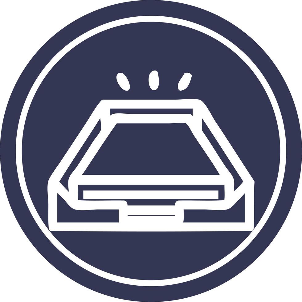 low office paper stack circular icon vector