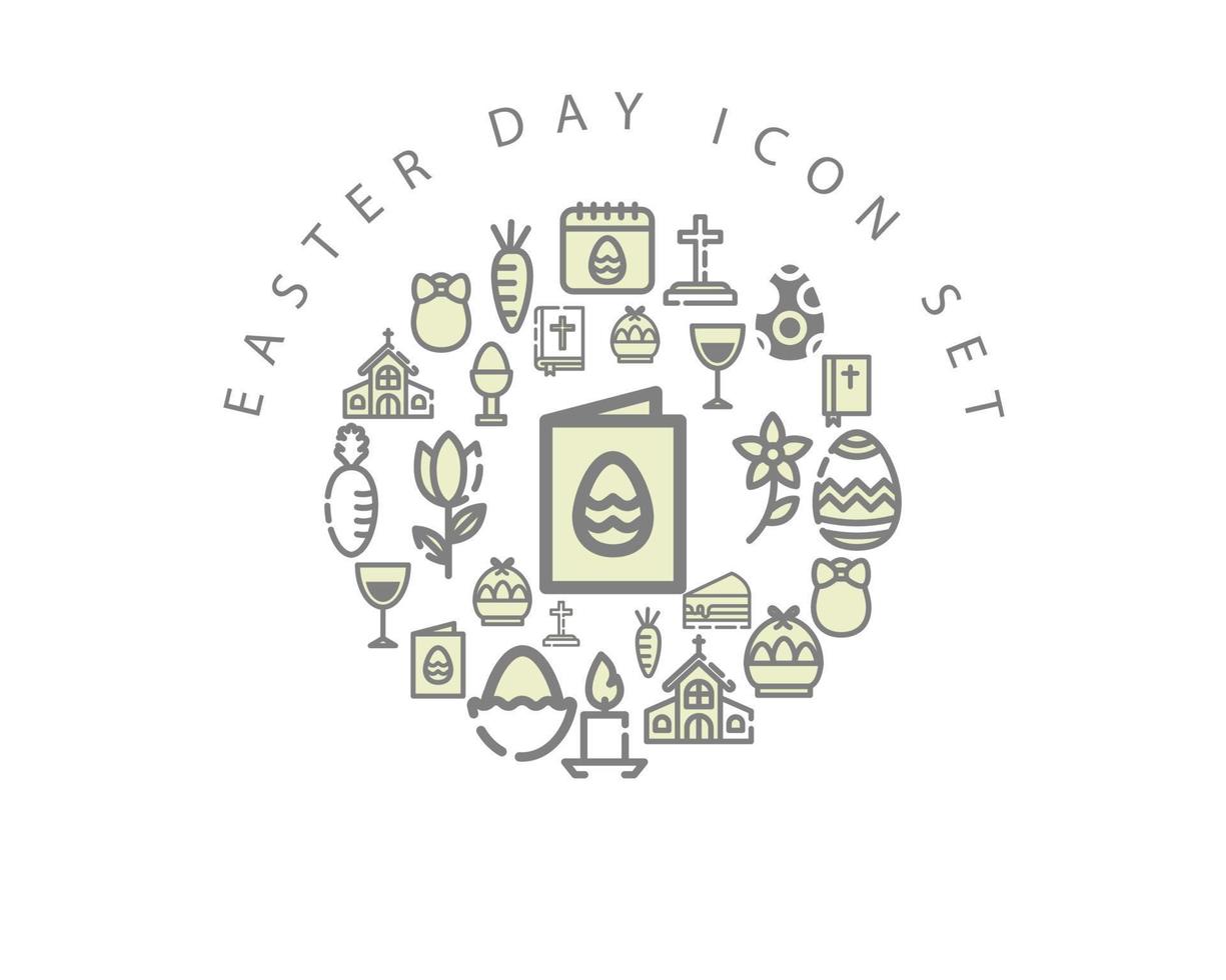 Easter day icon set design on white background. vector