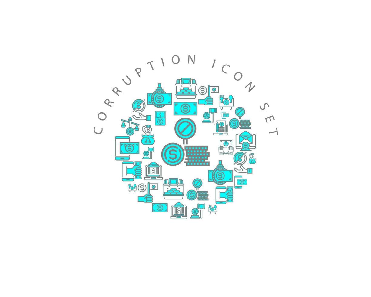 Corruption icon set design on white background vector