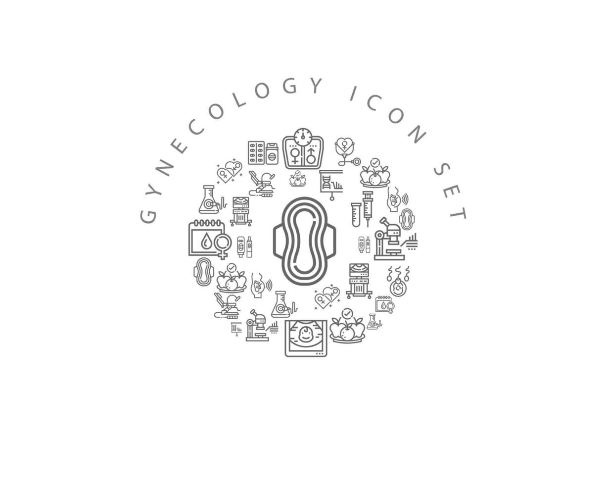 Gynecology elements icon set design on white background vector