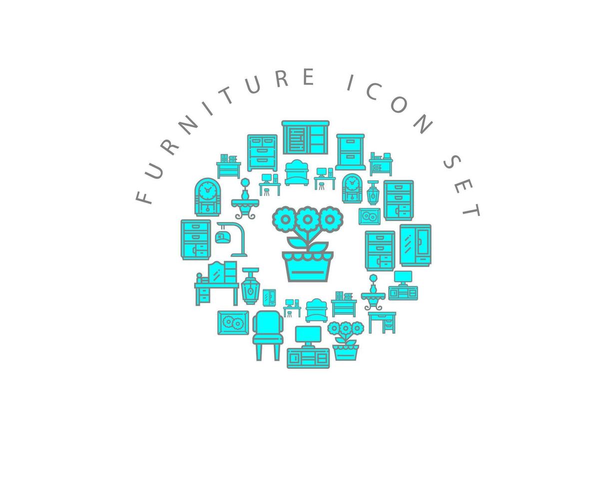 Furniture icon set design on white background vector