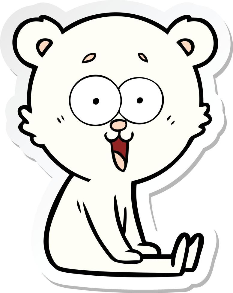 sticker of a laughing teddy  bear cartoon vector