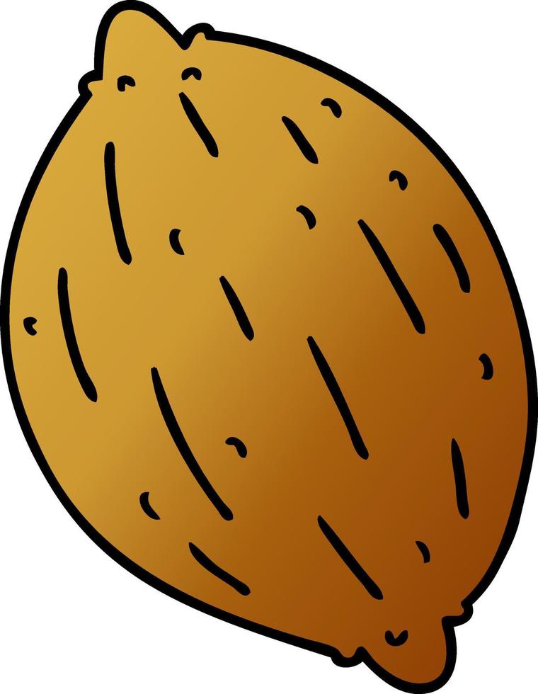 gradient cartoon of a single walnut vector