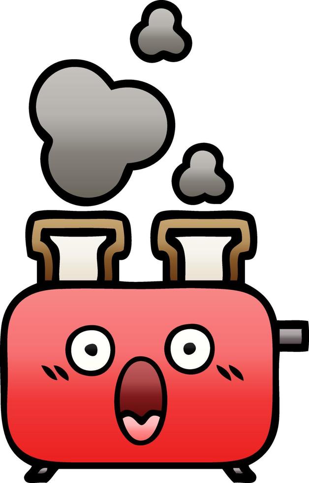 gradient shaded cartoon of a toaster vector