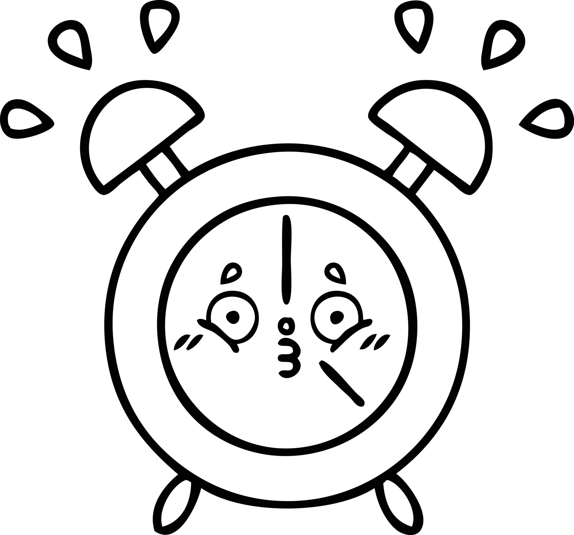line drawing cartoon alarm clock 10741111 Vector Art at Vecteezy