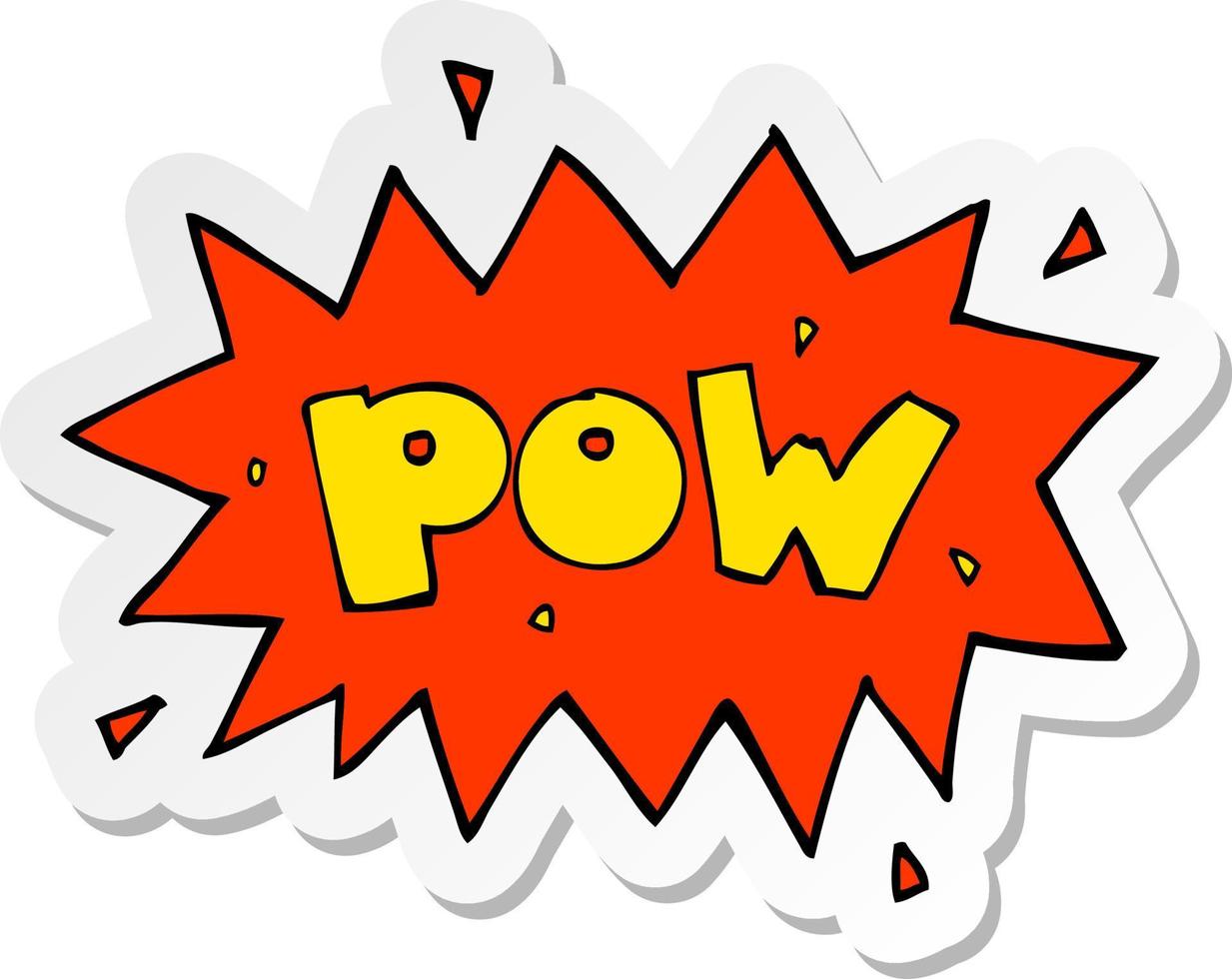 sticker of a cartoon comic book pow symbol vector