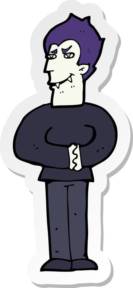 sticker of a cartoon vampire vector