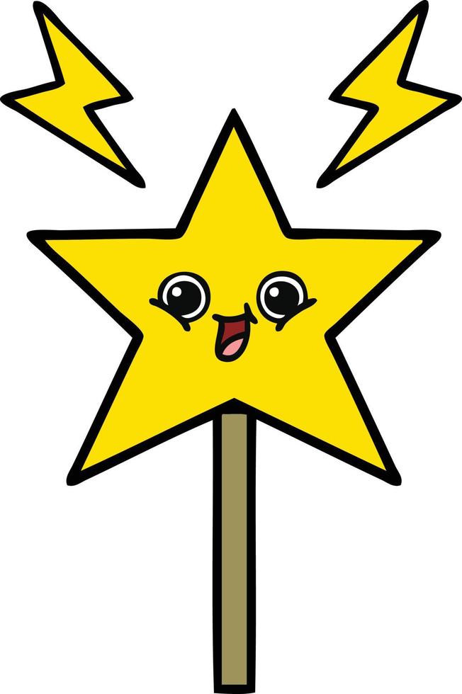 cute cartoon magic wand vector