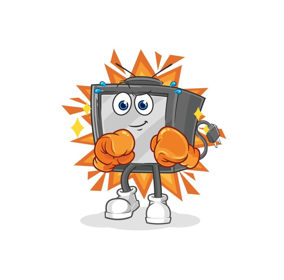 old retro tv vector cartoon