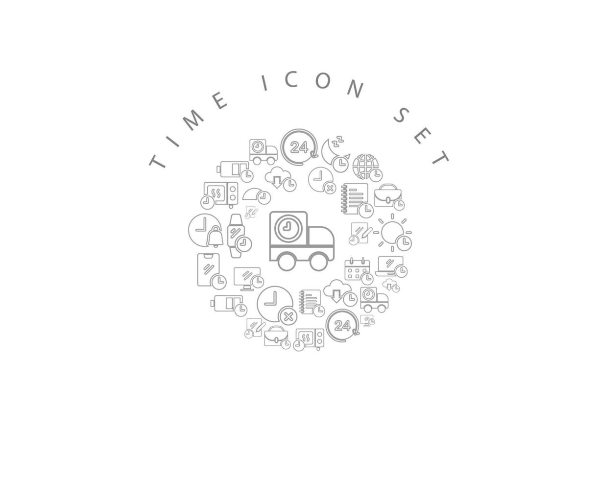 Time icon set design on white background. vector