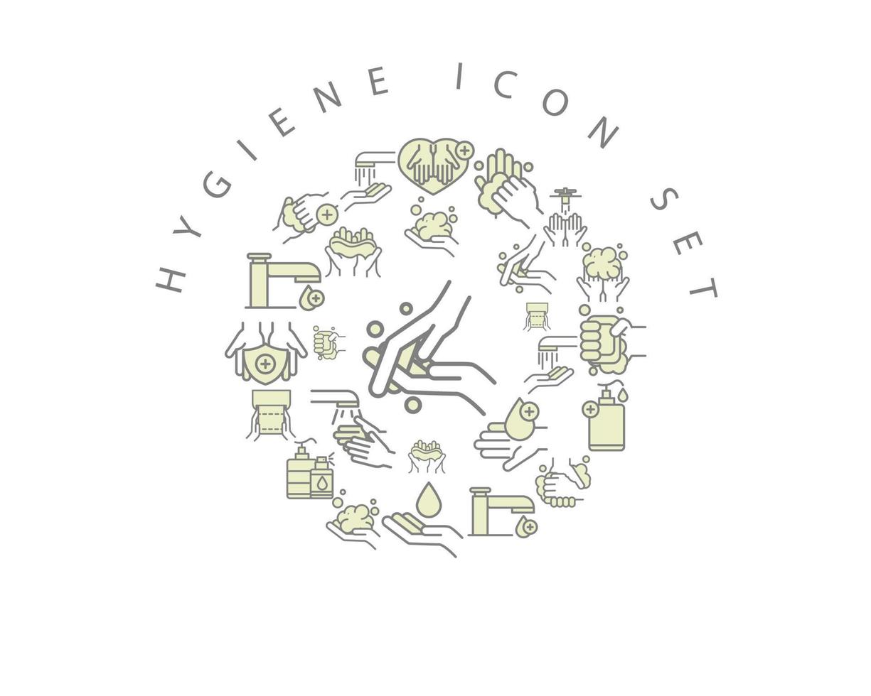 Hygiene icon set design on white background. vector