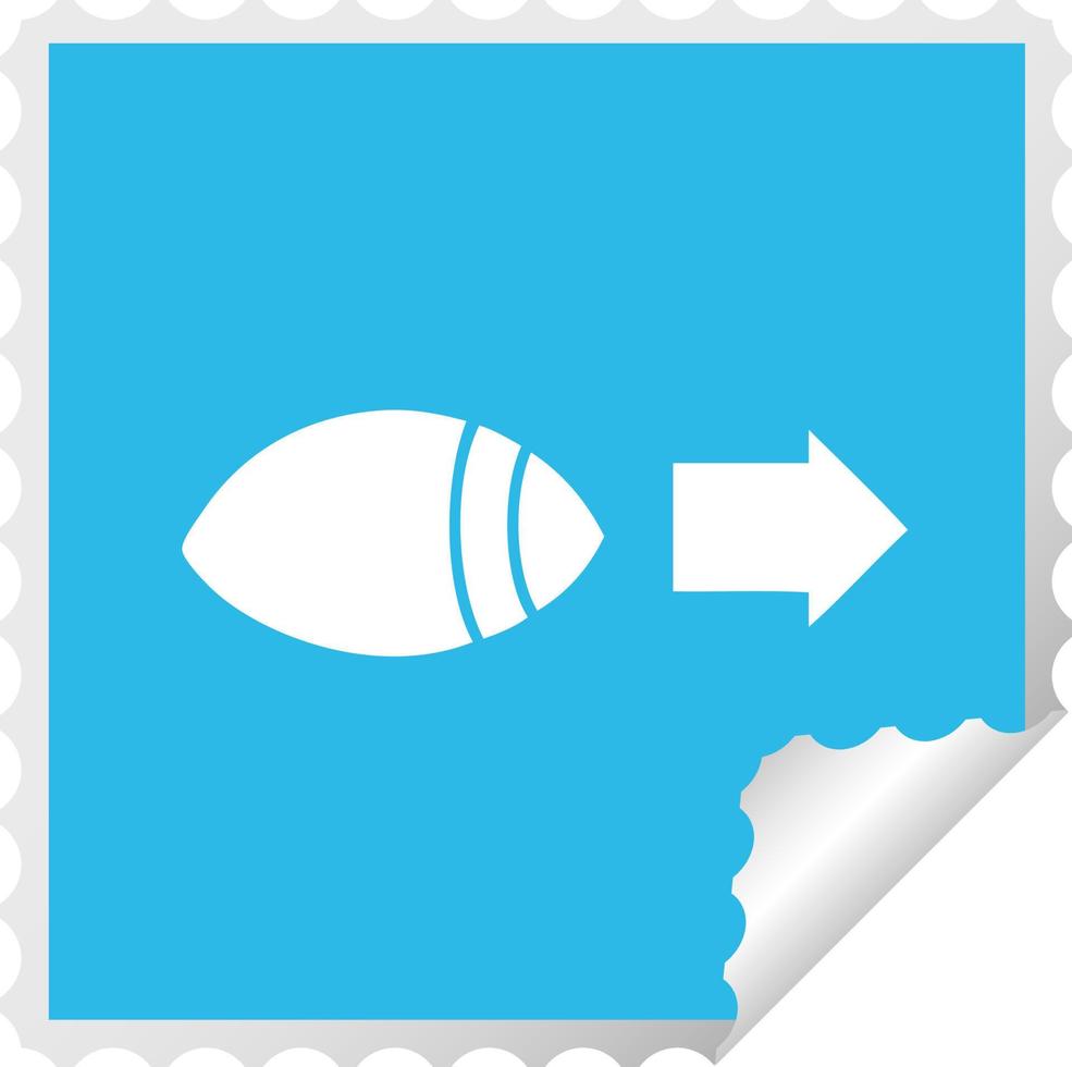 square peeling sticker cartoon eye looking to one side vector