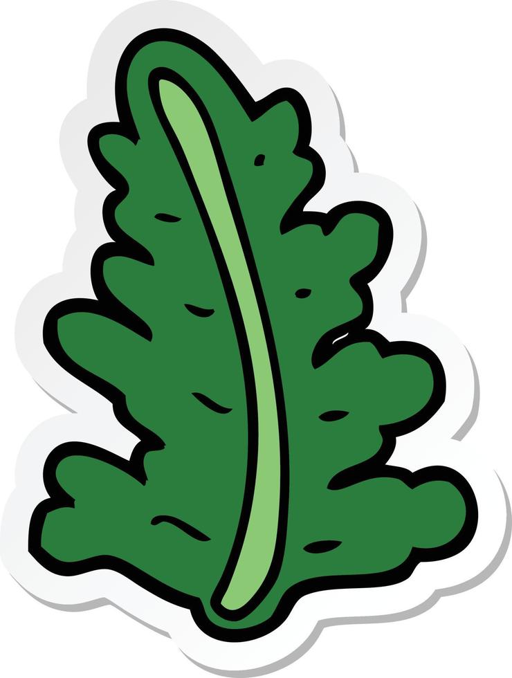 sticker of a cartoon leaf vector
