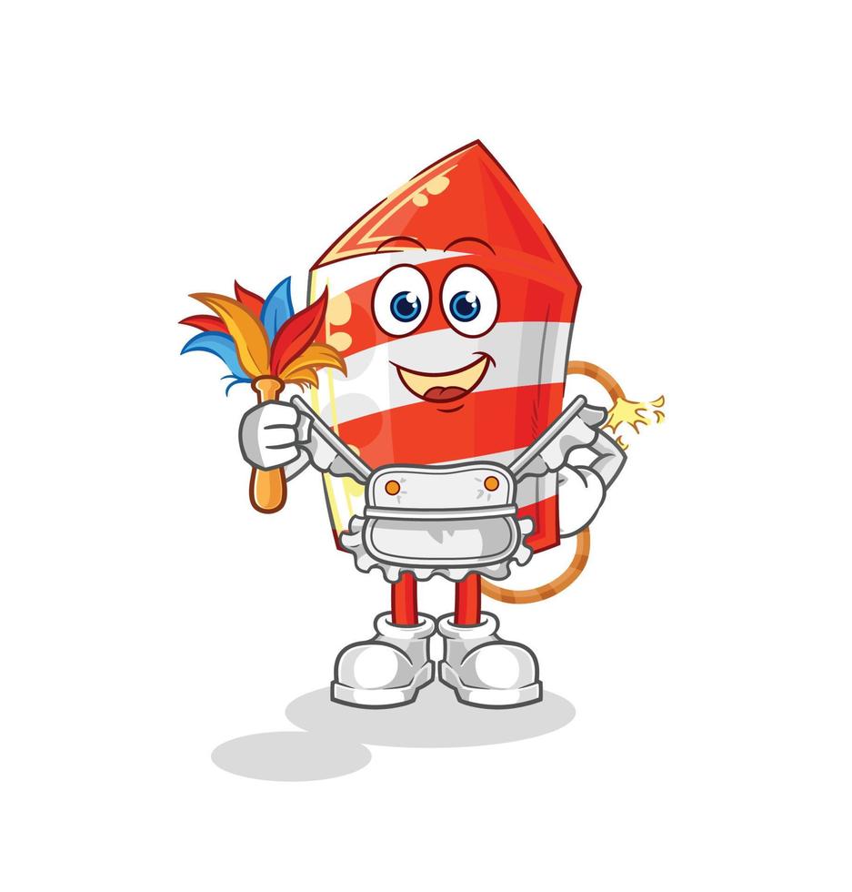 fireworks rocket character vector