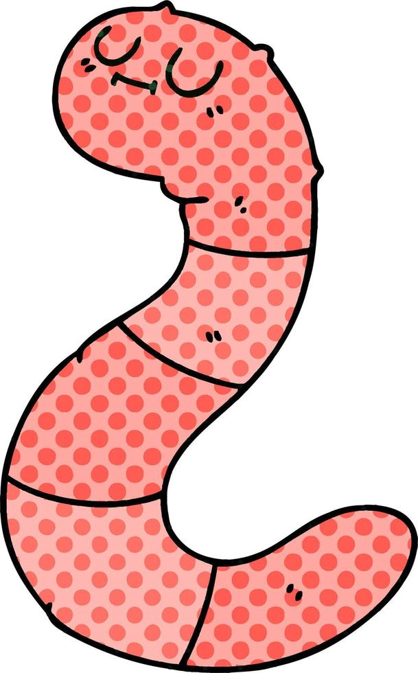 quirky comic book style cartoon worm vector