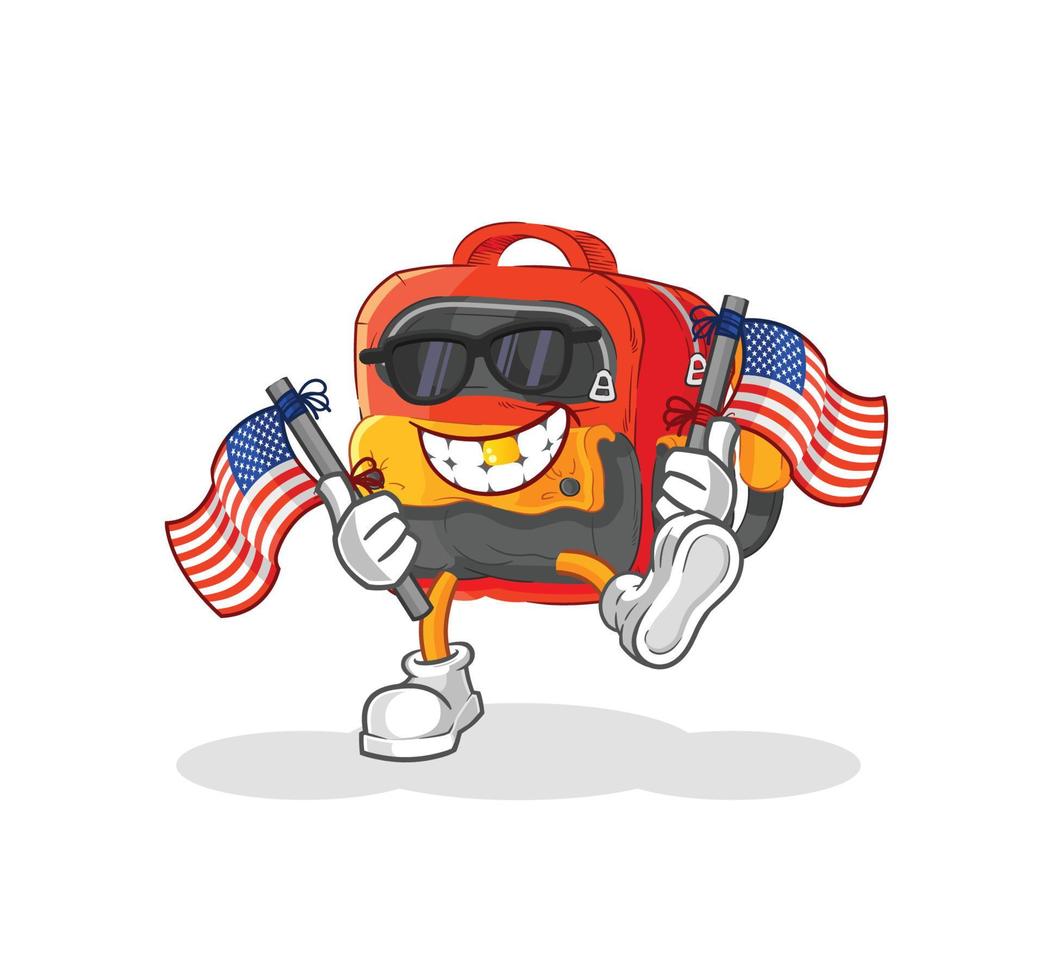 backpack cartoon vector