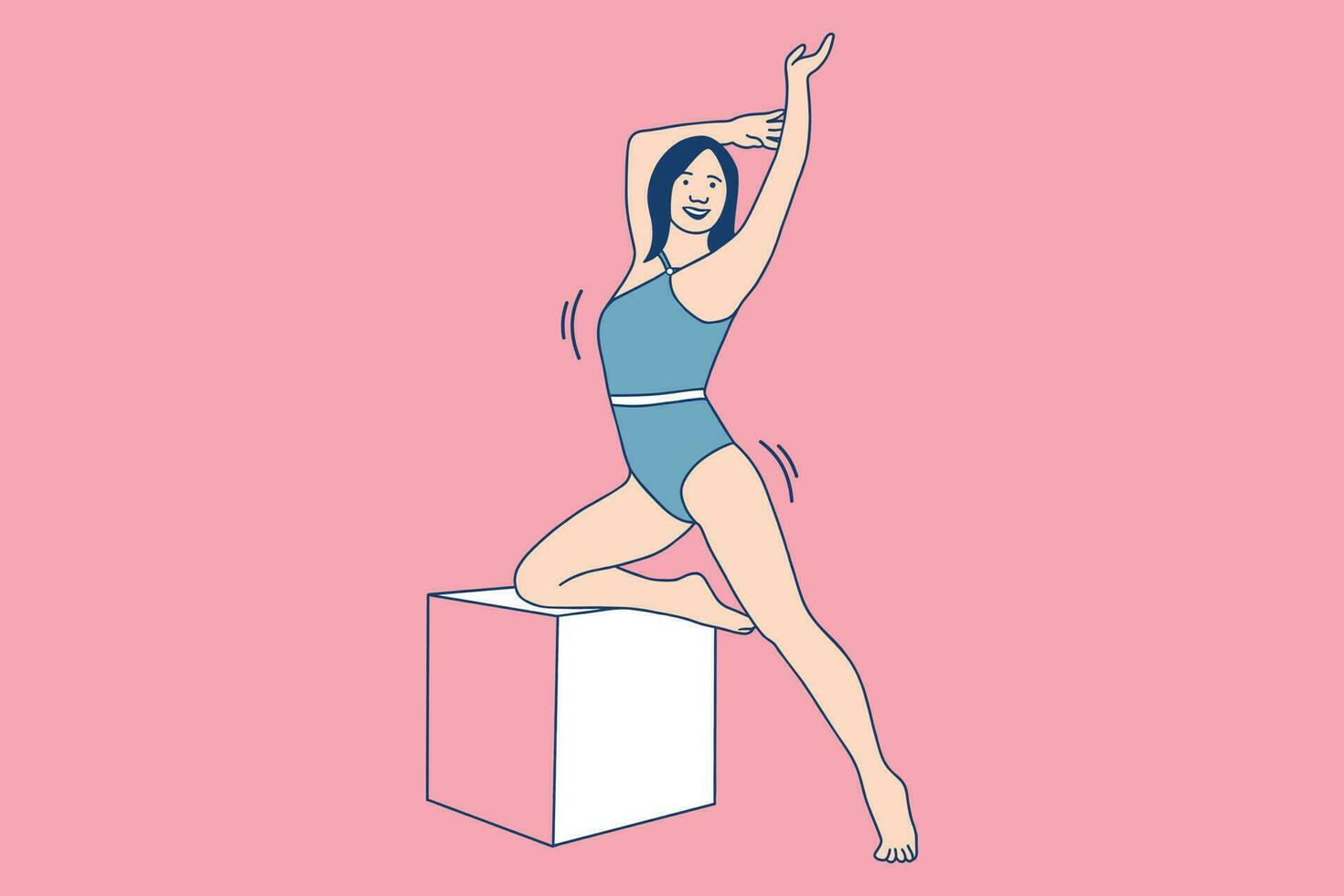 ilustraciones de hermosas mujeres jóvenes haciendo ejercicios de gimnasia vector