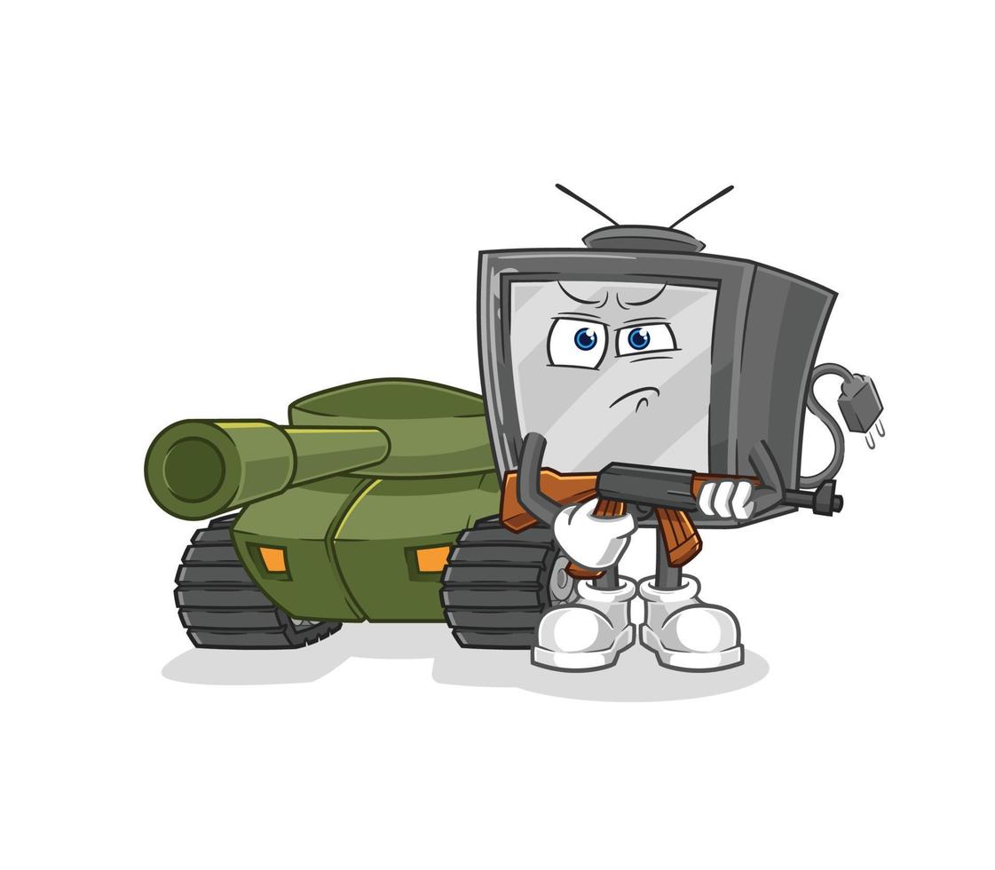 vintage tv cartoon character vector