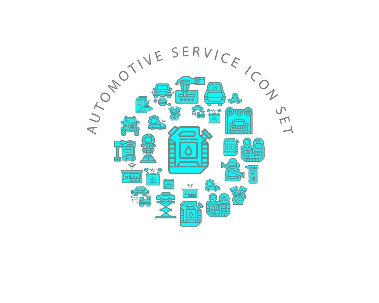 Automotive service icon set design on white background. vector