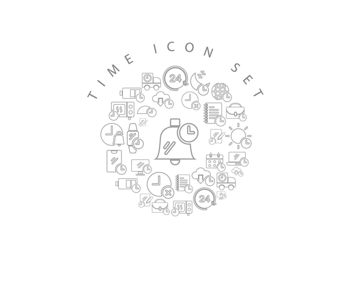 Time icon set design on white background. vector